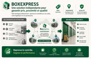 Solution indépendante de self-stockage professionnel Boxexpress permettant d’optimiser les coûts, la proximité et la qualité de service pour les entreprises