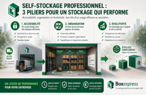 Self-stockage professionnel : accessibilité, organisation du box et évolutivité pour optimiser la performance