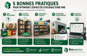 Optimiser l’espace de stockage d’une PME avec 5 bonnes pratiques organisation, tri, stockage vertical et digitalisation
