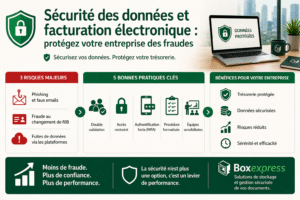 Sécurité des données et facturation électronique avec prévention du phishing, fraude au RIB, contrôle des accès et authentification forte en entreprise