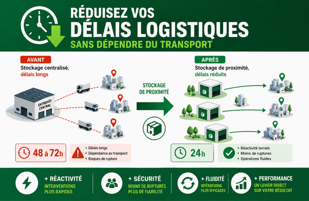 Réduction des délais logistiques grâce au stockage de proximité pour entreprises multi-sites