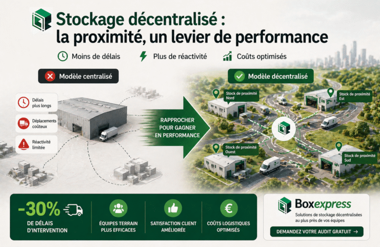 Stockage décentralisé avec points de proximité permettant de réduire les délais et améliorer la performance logistique des entreprises