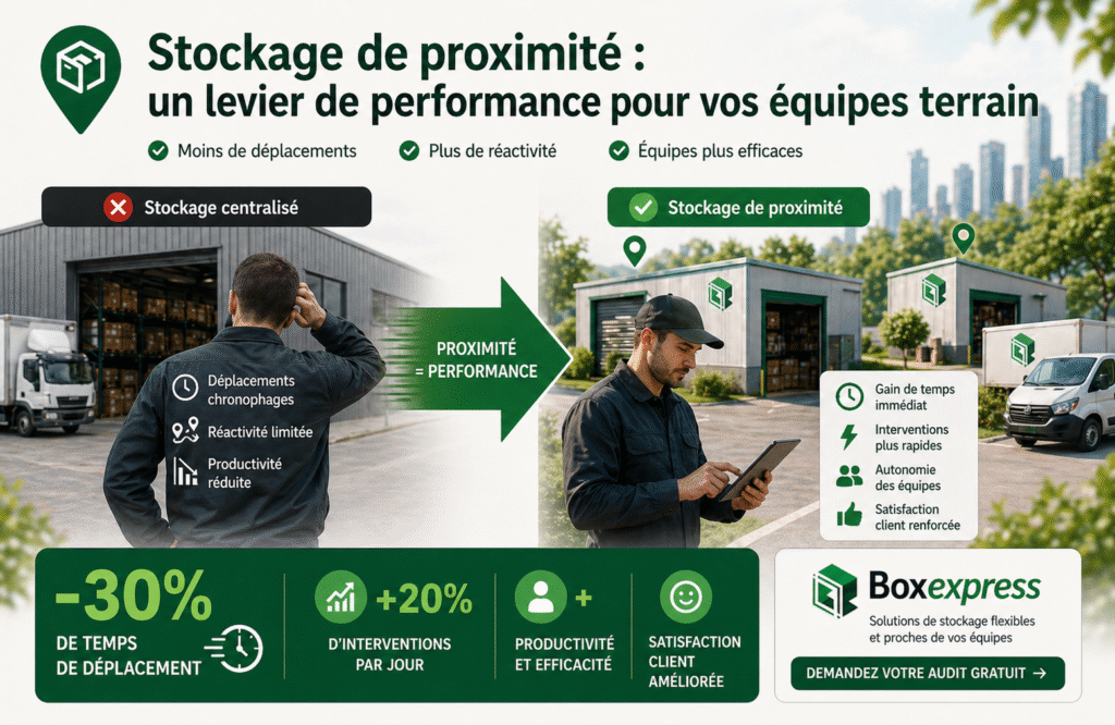 Stockage de proximité pour équipes terrain permettant de réduire les déplacements et améliorer la performance opérationnelle