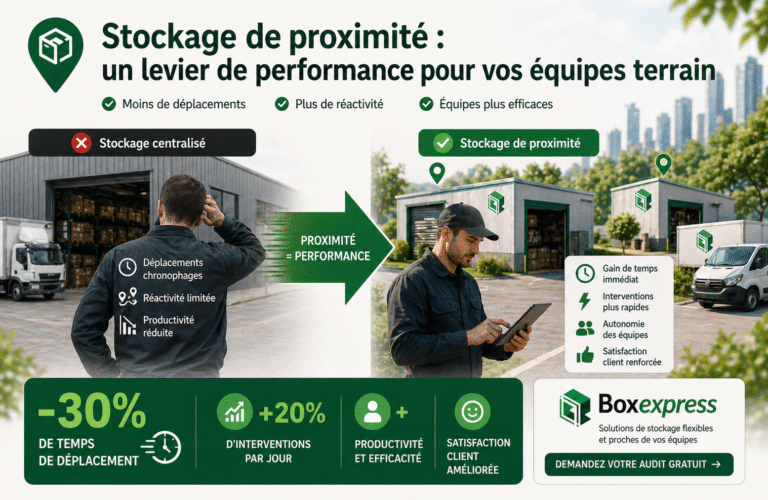 Stockage de proximité pour équipes terrain permettant de réduire les déplacements et améliorer la performance opérationnelle
