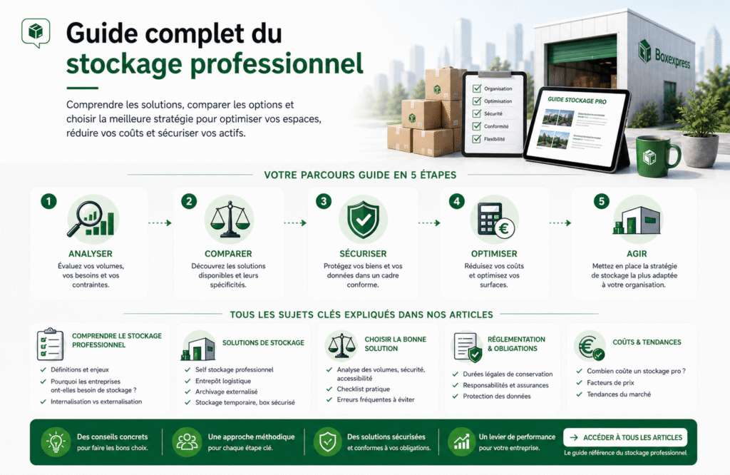 Guide complet du stockage professionnel pour entreprise : organisation, optimisation des coûts, sécurité et solutions de stockage adaptées