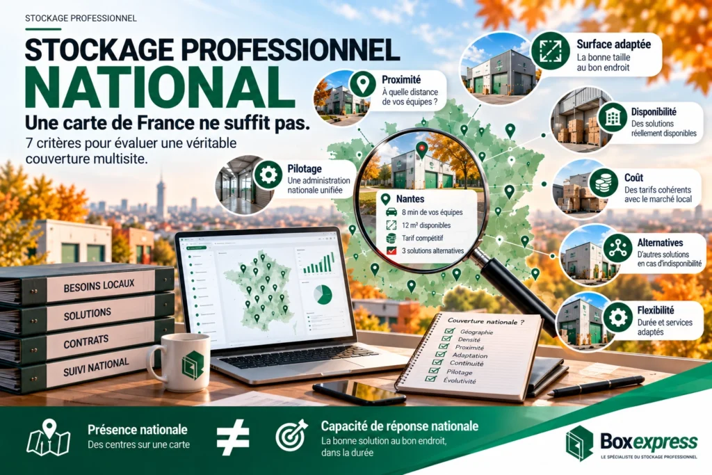 Stockage professionnel national : les critères pour évaluer une couverture multisite en France